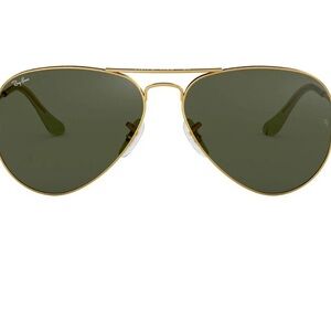 Ray Ban 3025 Aviator large metal gold and green